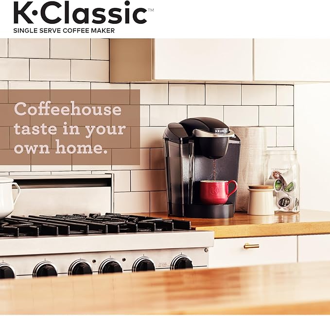 Keurig K-Classic Single Serve K-Cup Pod Coffee Maker with 3 Brew Sizes 48oz Removable Reservoir Black