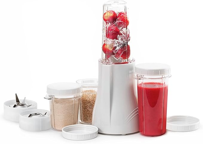 Tribest PB-250 Kitchen Grinder &amp Personal Blender for Shakes and Smoothies with BPA-Free Portable Blender Cups White