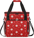 Christmas Snowflakes Coffee Maker Carrying Bag Glitter Snowflakes Travel Storage Bag Compatible with K-Mini or K-Mini Plus Single Serve Coffee Brewer Carrying Case with Pockets &amp Shoulder Strap