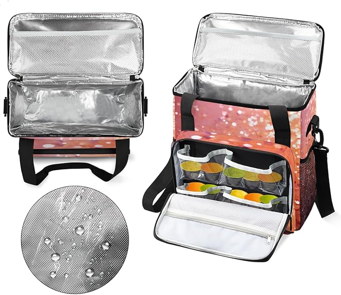 Glitter Coffee Maker Carrying Bag Rose Red Portable Travel Storage Tote Bag Compatible with K-Mini or K-Mini Plus Single Serve Coffee Brewer Carrying Case with Multiple Pockets &amp Shoulder Strap