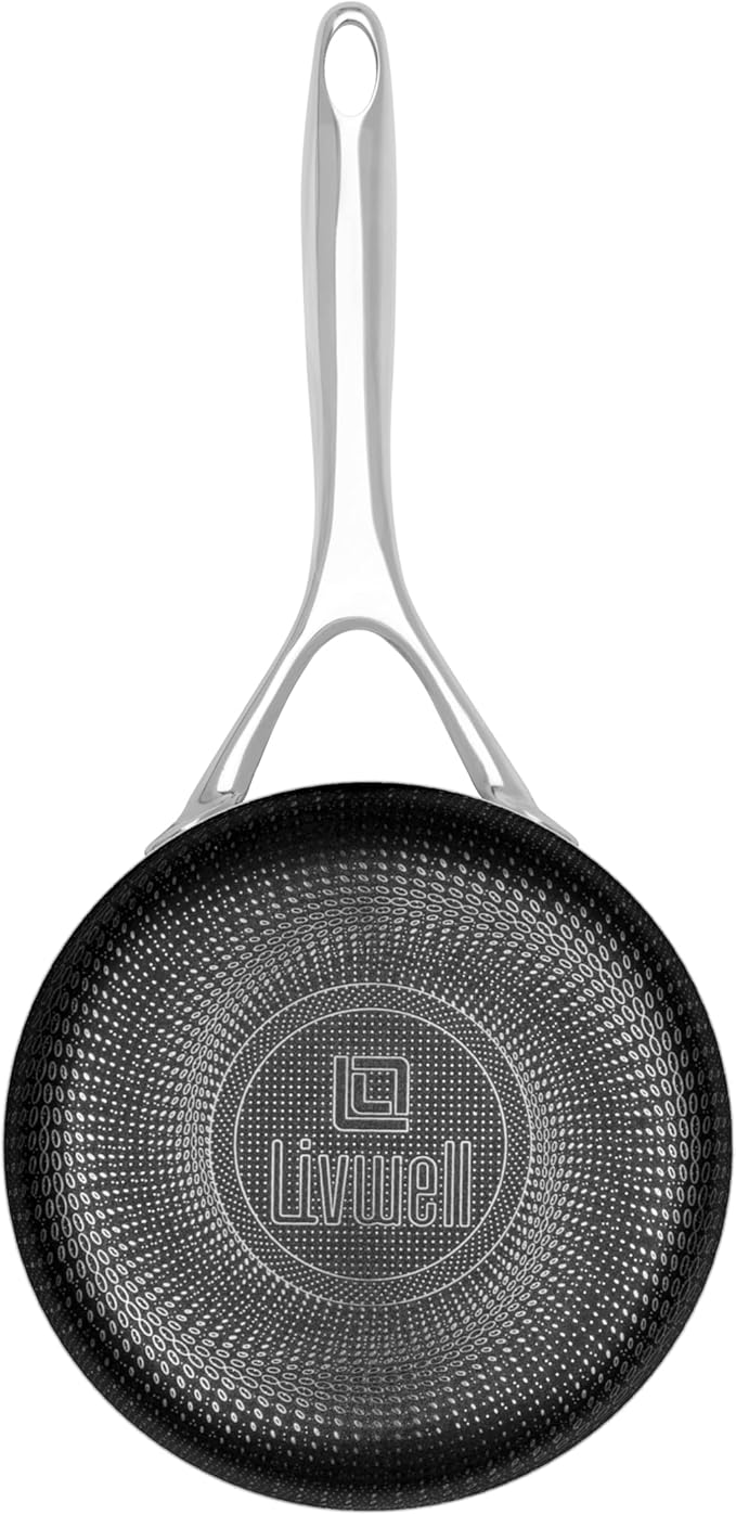 LIVWELL DiamondClad Nonstick Hybrid 1.5-Quart Saucepan with Lid - Kitchen Gifts - Pots and Pan Set Cookware - Medium Sauce Pan - Cooking and Dining - Sauce Pot with Lid - Stainless Steel Cookware Set