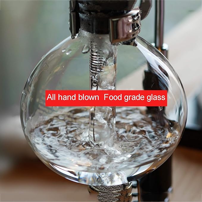 Syphon/Vacuum Glass Coffee MakerHand Siphon Coffee Maker PotCoffee Glass Syphon Siphon Vacuum Coffee Maker 3-5 CupHigh Temperature Resistant Glass5