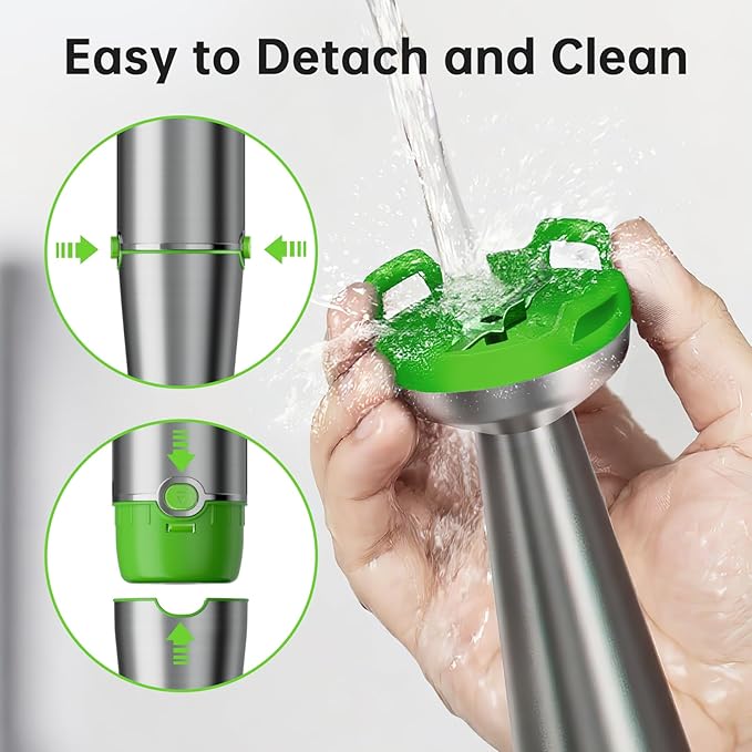 Immersion Blender Handheld Corded Hand Blenders Set 1100W Trigger Variable Speed 5 in 1 Stick Emulsifier with Chopper Whisk and Frother for Soup Baby Food and Smoothies Apple Green