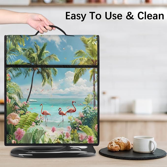 cfpolar Kitchen Aid Mixer Cover Compatible with 6-8 Quarts Summer Flamingo Flowers Stand Mixer Cover Kitchen Aid Mixers Accessories Appliance Organizer