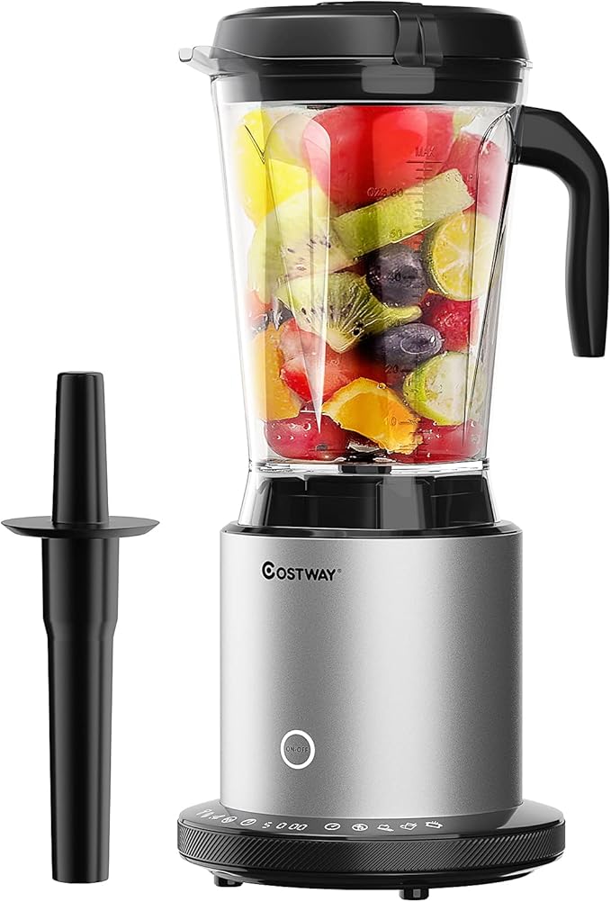 COSTWAY Professional 64oz Countertop Blender Smoothie Maker Built-in Self-Cleaning with 10 Speed Control &amp 8 Pre-Set Programs Pitcher Crushing Blender for Smoothies Frozen Fruit 1500W