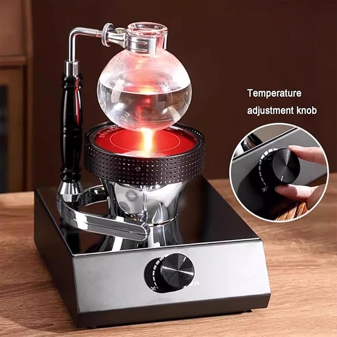 Vacuum Siphon Coffee Maker Siphon Coffee Maker With Halogen Lamp Heater Durable Glass endure temperature extremes crack resistance &amp Adjustment Temperature for home and professional cafe