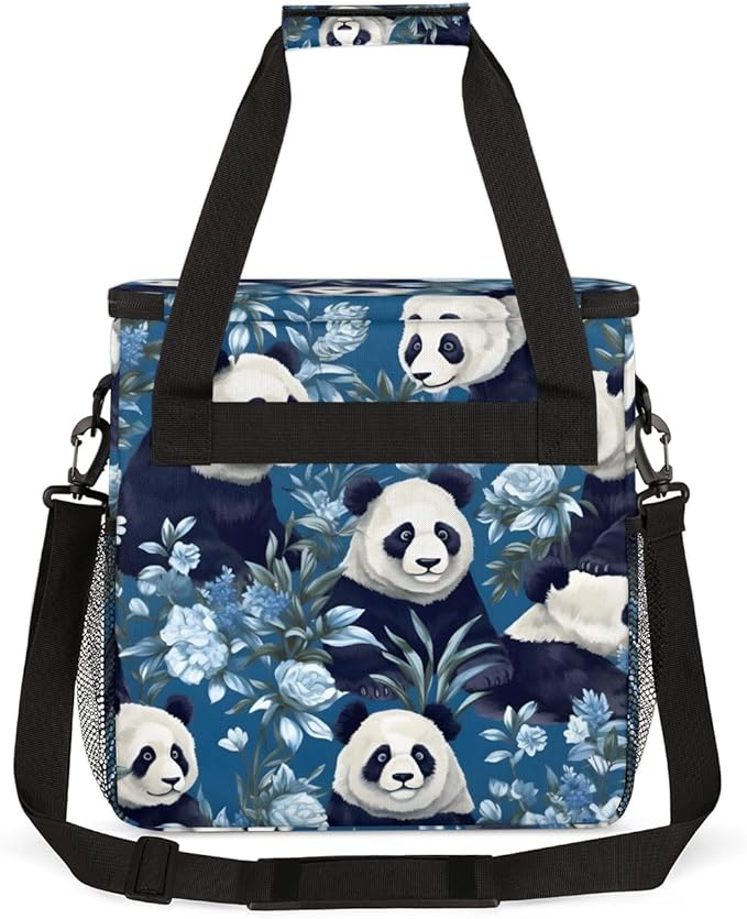 Panda Flowers Coffee Maker Carrying Bag Portable Travel Storage Tote Bag Compatible with K-Mini or K-Mini Plus Single Serve Coffee Brewer Carrying Case with Multiple Pockets &amp Shoulder Strap