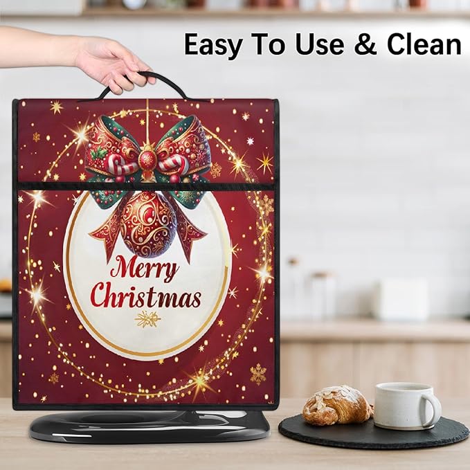 cfpolar Kitchen Aid Mixer Cover Compatible with 6-8 Quarts Christmas Balls Xmas Bows Stand Mixer Cover Kitchen Aid Mixers Accessories Appliance Organizer Bag Dust Covers with Zipper Pocket