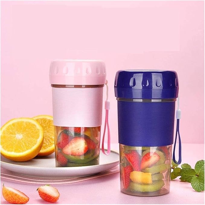 Portable Blender Smoothie Blenders Personal Size Blender USB Rechargeable Smoothies and Shakes Juicer Cup 1300mAh Battery Strong Power Pink (Color : A) (B)