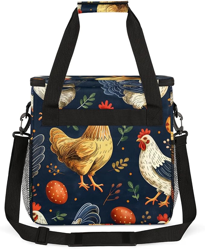 Chicken Egg Leaf Coffee Maker Travel Bag for Keurig K-Mini/K-Mini Plus Insulated Waterproof Tote with Pockets for K-Cup Portable Single-Serve Brewer Case