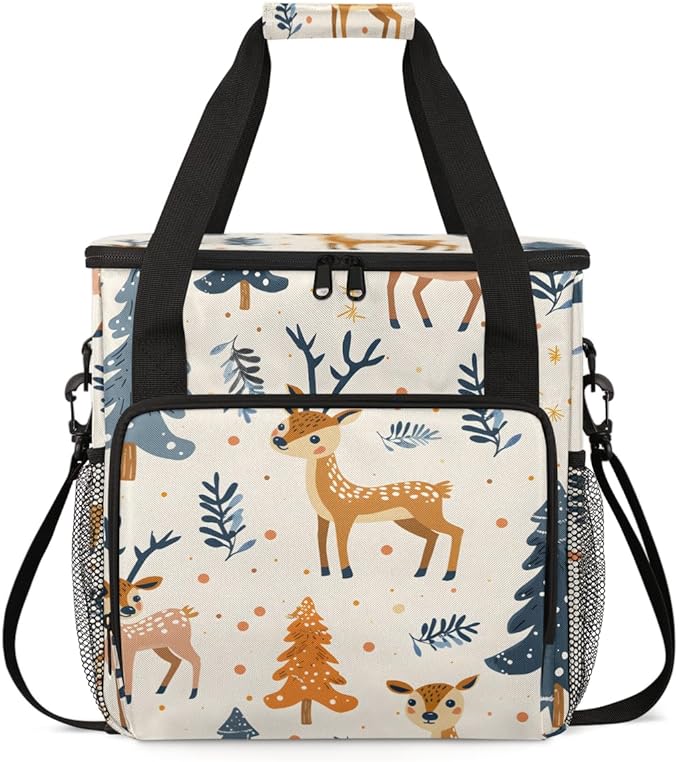 Cartoon Tree Coffee Maker Carrying Bag Retro Tree Travel Storage Bag Compatible with K-Mini or K-Mini Plus Single Serve Coffee Brewer Carrying Case with Multiple Pockets &amp Shoulder Strap