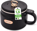 NutriChef 1.6 QT Portable Electric Rice Cooker &amp Lunch Maker | Multi-Functional &amp Non-Stick Ceramic Coating | Digital Control Panel | 6 Cook Functions: Rice Soup Stew Porridge &amp More |