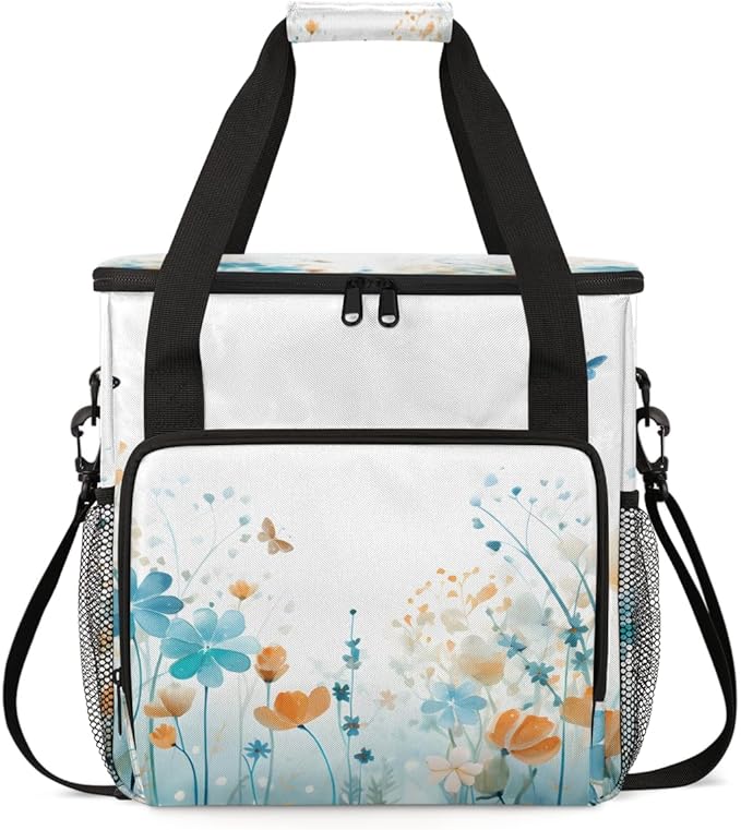 Dreamy Butterfly Coffee Maker Carrying Bag Portable Travel Storage Tote Bag Compatible with K-Mini or K-Mini Plus Single Serve Coffee Brewer Carrying Case with Multiple Pockets &amp Shoulder Strap