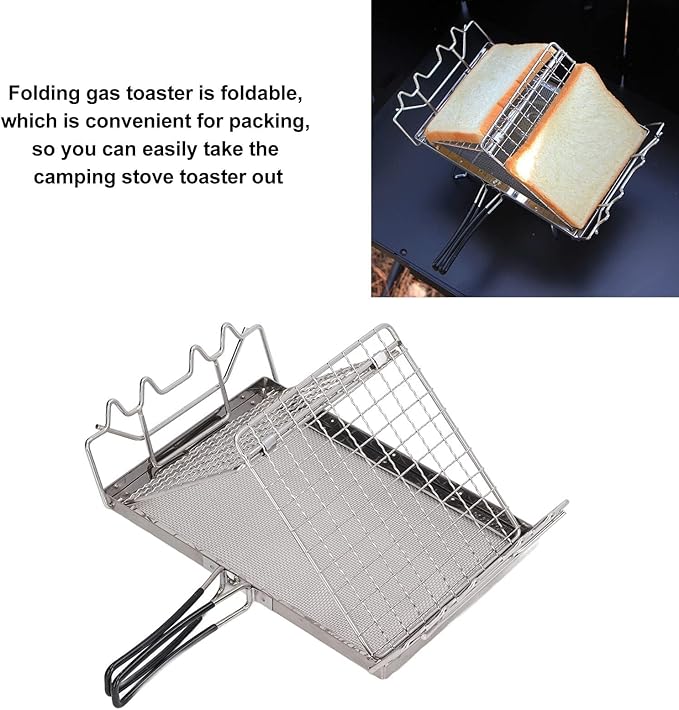 Camping Stove Toaster Outdoor Stovetop Toaster Premium Stainless Steel Foldable Portable Stable Structure for Picnic