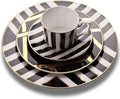 European Style Bone China Dinnerware Set dishes set Service for 6 Coffee Cup and Saucer with Dinner Plates DLCP0508-1