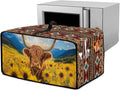 Highland Cattle Sunflower Print Toaster Oven Dust Cover for Kitchen Counter Aztec Print Heavy Duty Heat-resistant Air Fryer Oven Protective Cover (Large-18.5×22.5×12.99 inches)