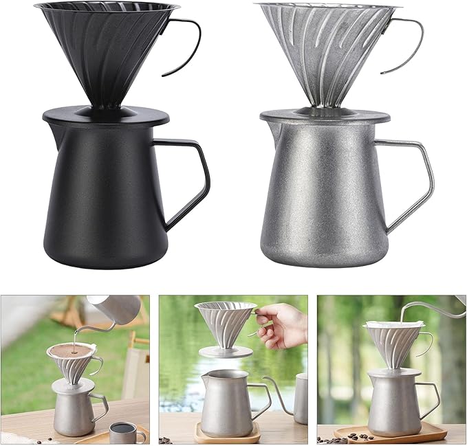Professional Hand Drip Coffee Maker - 600ml Coffee Dripper &amp Server Perfect Brewing(02)