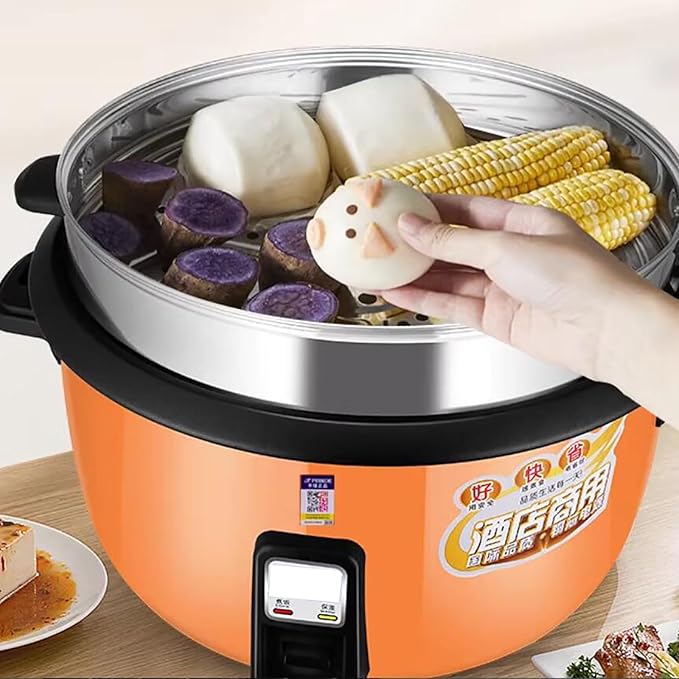 Commercial Rice Cooker with Steamer (8L-45L) Canteen Hotel Home Old-fashioned Large Capacity Rice Cooker 8-60 PeopleUS/EU Used(10L)