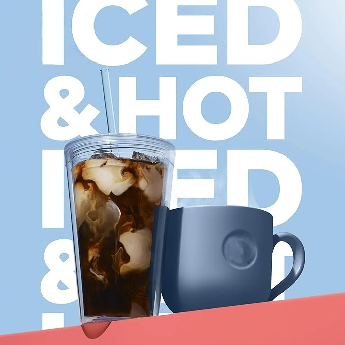 KeurigK -Express Essentials Plus Iced &amp Hot Single Serve Brewer Adjustable Temp Brew Over Ice Pods Compatible Coffee Maker (Black)