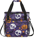 Skulls Pumpkins Coffee Maker Carrying Bag Portable Travel Storage Tote Bag Compatible with K-Mini or K-Mini Plus Single Serve Coffee Brewer Carrying Case with Multiple Pockets &amp Shoulder Strap