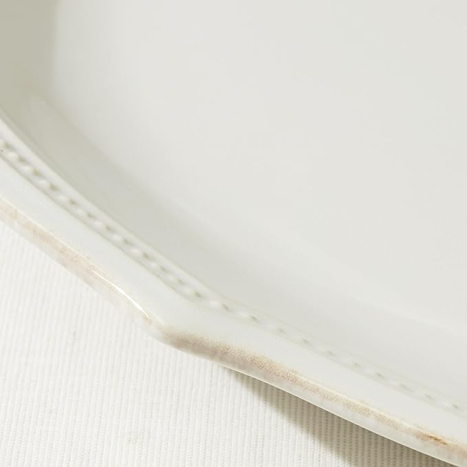 Lenox White French Perle Bead 16 Oval Serving Platter 3.95 LB