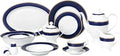 HOMEHUT 57 Piece Dinnerware Set-Bone China - Elegant Navy and Gold Design Lightweight Yet Durable Perfect for Formal Dining and Entertaining Guests Service for 8 people