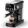 Slim Design 20 Bar Espresso Machine with Milk Frother Digital Temperature Display &amp 43oz Removable Tank Compact Home Coffee Maker (Buttons)