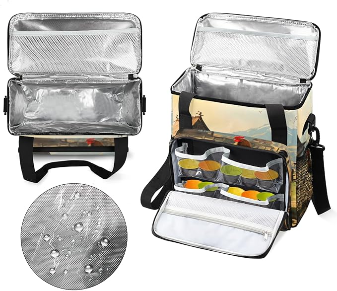 Cock Rooster Coffee Maker Carrying Bag Portable Travel Storage Tote Bag Compatible with K-Mini or K-Mini Plus Single Serve Coffee Brewer Carrying Case with Multiple Pockets &amp Shoulder Strap