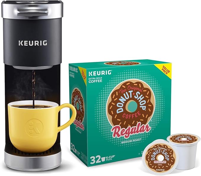 Keurig K-Mini Plus Single Serve Coffee Maker with Donut Shop Coffee Pods 32 count