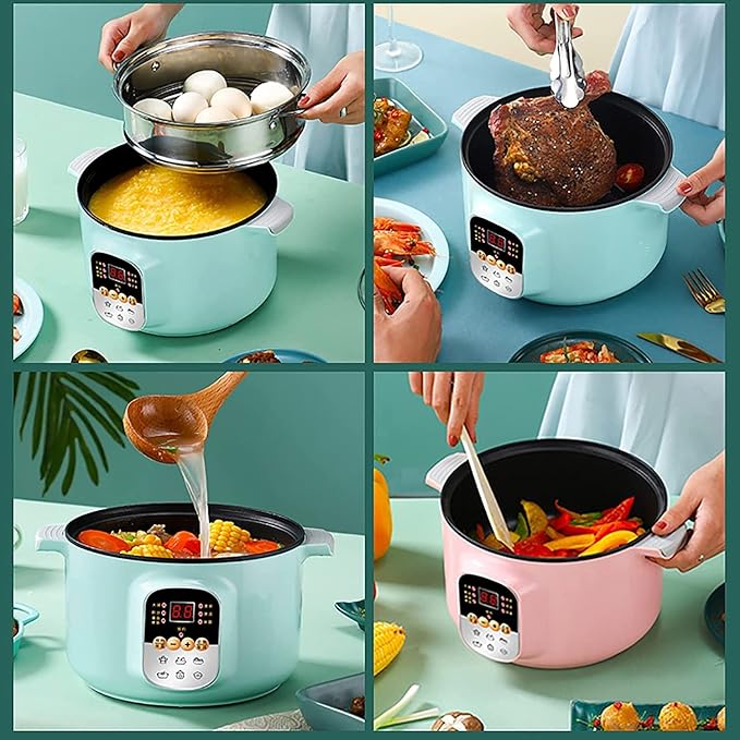 Rice Cooker Household Multifunctional All-in-one Rice Cooker/Frying Pan/Wok/Soup Pot Non-Stick Inner Pot for 1-4 People (B 1.6L) (A 1.6L)