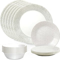 Corelle Vitrelle 18 Piece Glass Dinnerware Sets Service for 6 Triple Layer Chip &amp Crack Resistant Glass Plate and Bowl Sets Knox