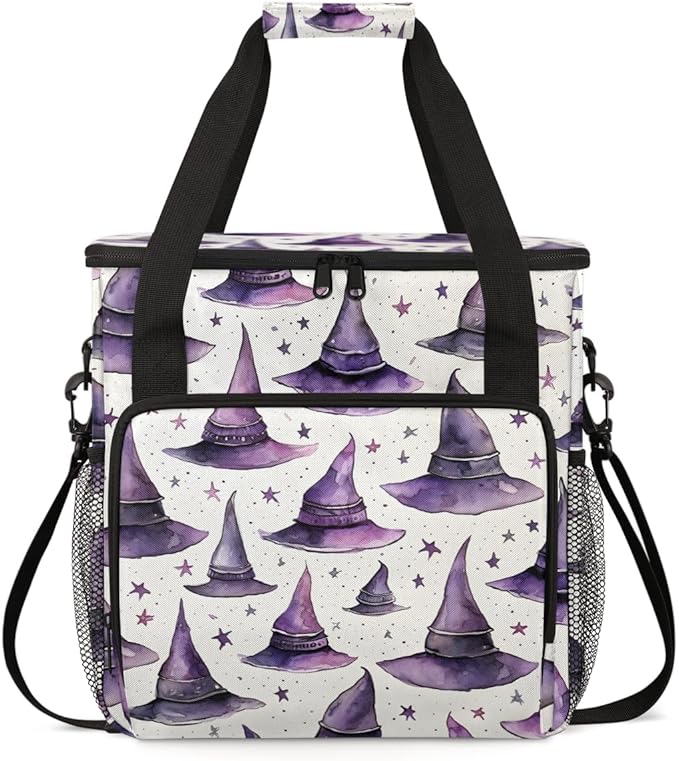 Magic Halloween Witch Coffee Maker Carrying Bag Portable Travel Storage Tote Bag Compatible with K-Mini or K-Mini Plus Single Serve Coffee Brewer Carrying Case with Multiple Pockets &amp Shoulder S