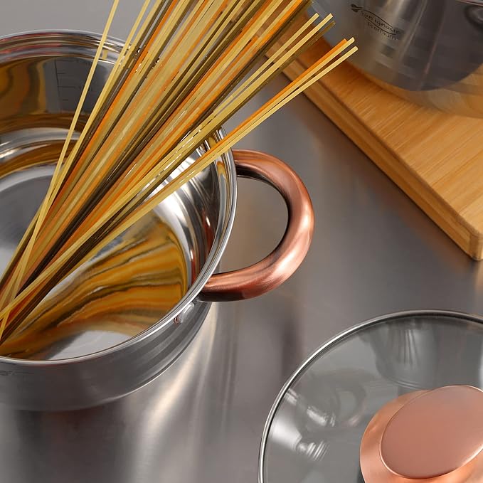 San Ignacio Cookware Stainless Steel 8 Pieces Bateria Copper