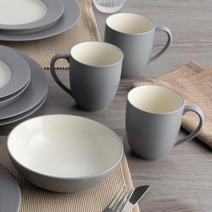 Noritake Colorwave Slate 16-Piece Rim Dinnerware Set Service For 4