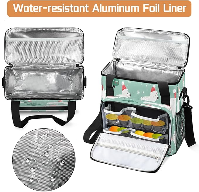 Christmas (745) Coffee Maker Carring Bag Travel Carrying Storage Tote Bag Compatible with Keurig K-Mini or K-Mini Plus Portable Single Serve Coffee Brewer Case with Pockets for K-cup Pods