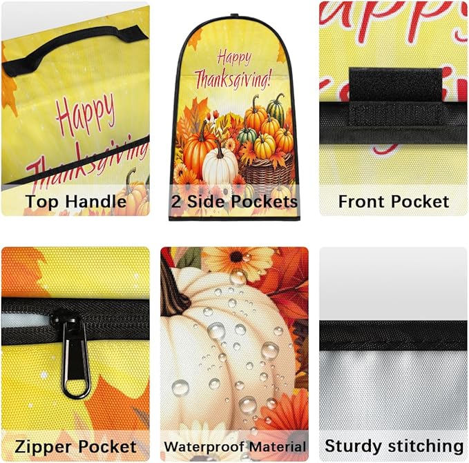 cfpolar Kitchen Aid Mixer Cover Compatible with 6-8 Quarts Thanksgiving Pumpkin Sunflower Stand Mixer Cover Kitchen Aid Mixers Accessories Appliance Organizer Bag Dust Covers with Zipper Pocket