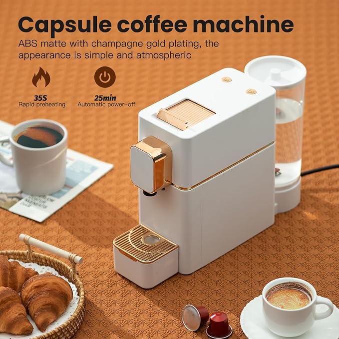 Espresso Machine for Coffee Capsules Compatible with Nespresso OriginalLine Machine Espresso Maker for Nespresso OriginalLine Bestpresso Coffee Capsules Peet's Espresso more (White)