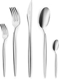 Karaca Lizbon - 18/10 Stainless Steel Silverware Set for 6 30 Piece Heavy Duty Flatware Set Dishwasher Safe Modern Cutlery incl. Kitchen Forks Spoons Knives Eating Utensils Sets - Silver