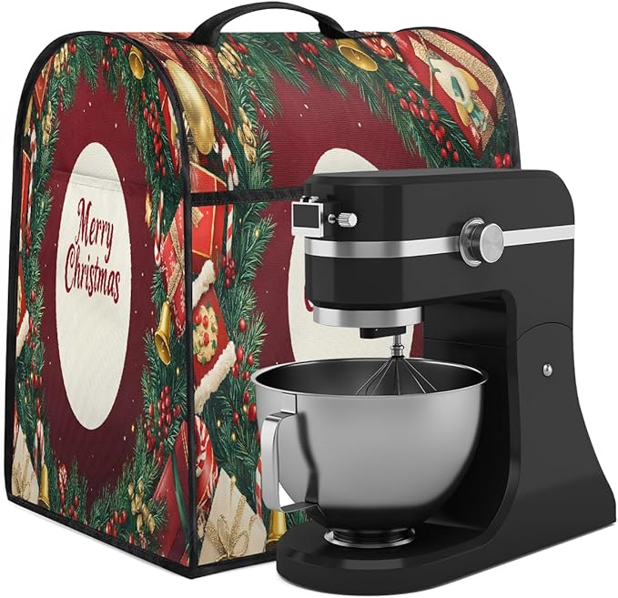 cfpolar Kitchen Aid Mixer Cover Compatible with 6-8 Quarts Christmas Balls Xmas Gifts Stand Mixer Cover Kitchen Aid Mixers Accessories Appliance Organizer Bag Dust Covers with Zipper Pocket