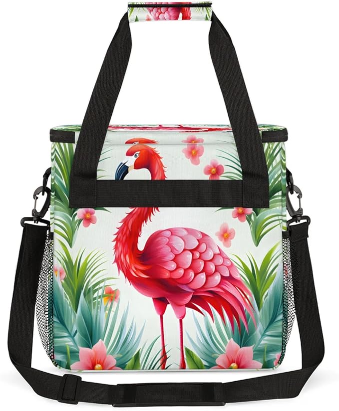 Flowers Summer Flamingo Coffee Maker Travel Bag for K-Mini or K-Mini Plus Single Serve Coffee Brewer Portable Storage Tote Case for Tarvel