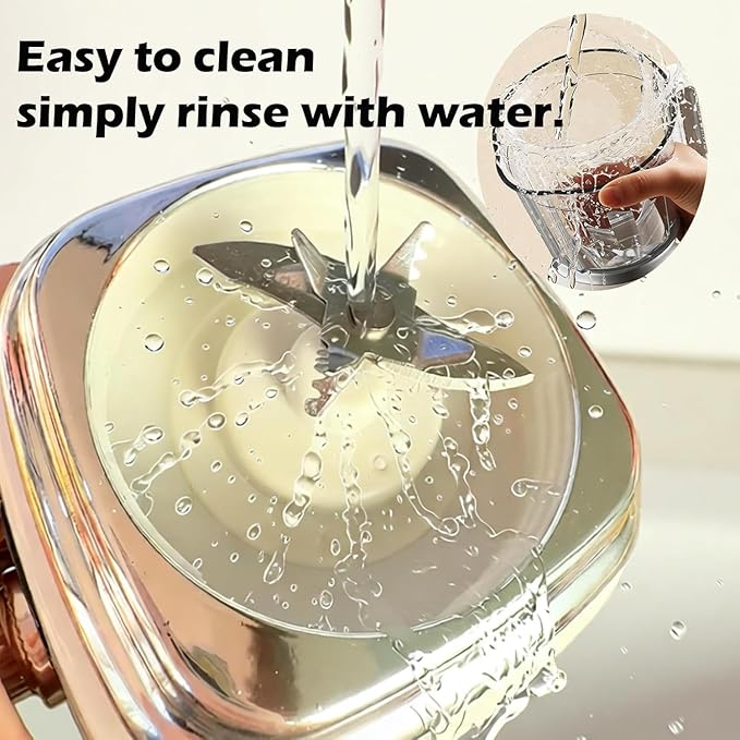 Juicer Machine Rechargeable Household Juice Blender 600ml 10-Blade 304 Stainless Steel 3000mAh Rechargeable Battery 2 Speed to Makes Juice Nut Milk &amp Sorbet (White)