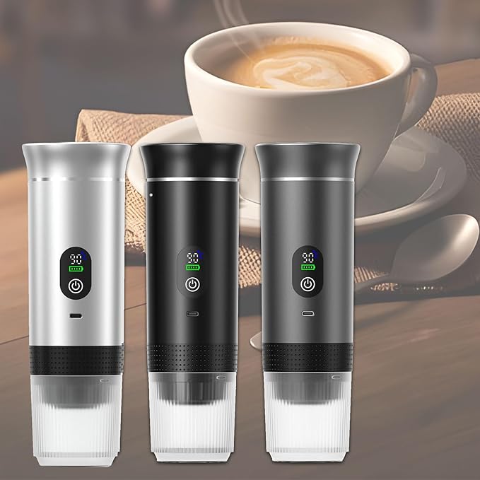 Fast Heating Cordless Coffee Machine 7500mAh Water Tanks USB Charging Suitable for Espresso Cappuccino Outdoor Home Use Digital Coffee Machine