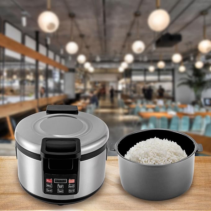 LYNICESHOP Electric Rice Warmer Commercial Rice Warmer Stainless Steel Electric Rice Soup Warmer Rice Warmer with Inner Pot Non-Stick Insert Pot-19 L/20QT Warm Function only not a Cooker