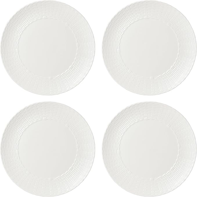 Lenox Wicker Creek Dinner Plates 7.10 White Set of 4