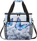 Flowers Butterfly Coffee Maker Carrying Bag Dreamy Butterfly Travel Storage Bag Compatible with K-Mini or K-Mini Plus Single Serve Coffee Brewer Carrying Case with Multiple Pockets &amp Shoulder St