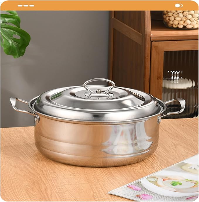 Kitchen Cookware Sets Stainless Steel Professional Pots and Pans Include Saucepan Sauté Pan Stockpot with Lids 4-Piece Silver (B) Variety Pack