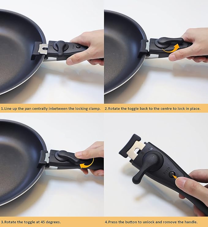 16 Pieces Kitchen Removable Handle Cookware Sets Stackable Pots and Pans Set Nonstick for Induction Gas RVs Camping Space Saving