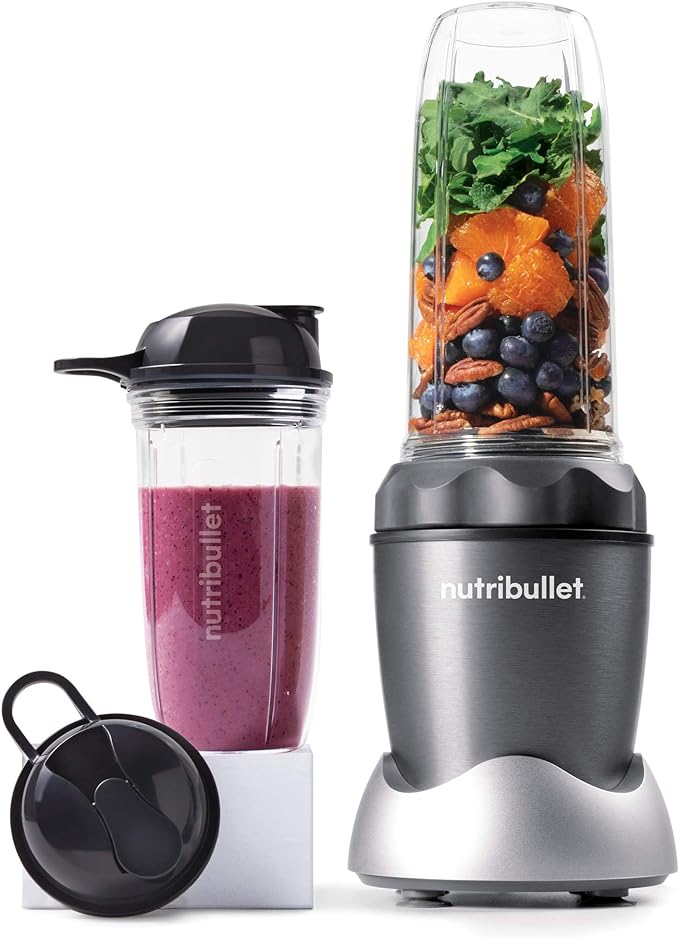 NutriBullet NB50100C Pro 1000 Single Serve Blender (1000W) 7-Piece Set Dark Gray/Light Gray Skirt