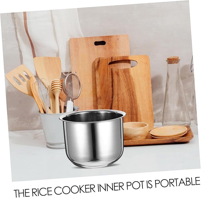UPKOCH Inner Cooking Pot 3L Stainless Steel Pot for Rice Cooker and Rice Cooker Liner Rice Cooking Container Rice Maker Accessories for Rice Maker Cooker