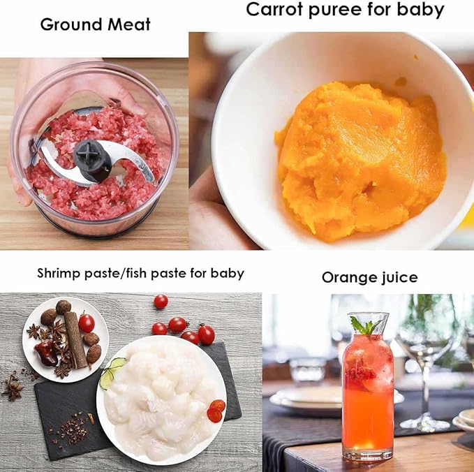 4-in-1 Hand Blender 500W Electric Handheld Immersion Stick Blender Multipurpose Stick Blender 2 Speeds for Baby Food Smoothies Sauces Soups Cream